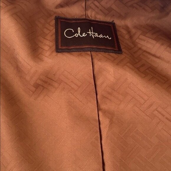 Cole Hann Lambskin Leather Jacket Womens Small Full Zip Tan - Picture 13 of 16